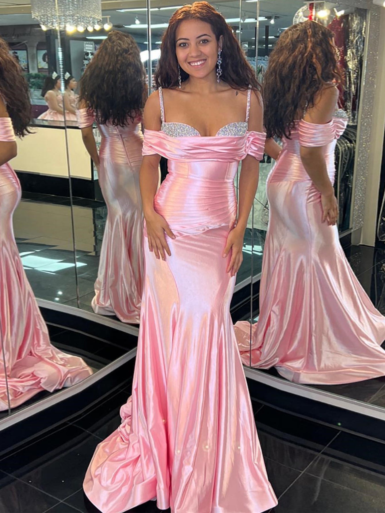 Pink Sweetheart Neck Long Mermaid Prom Dress