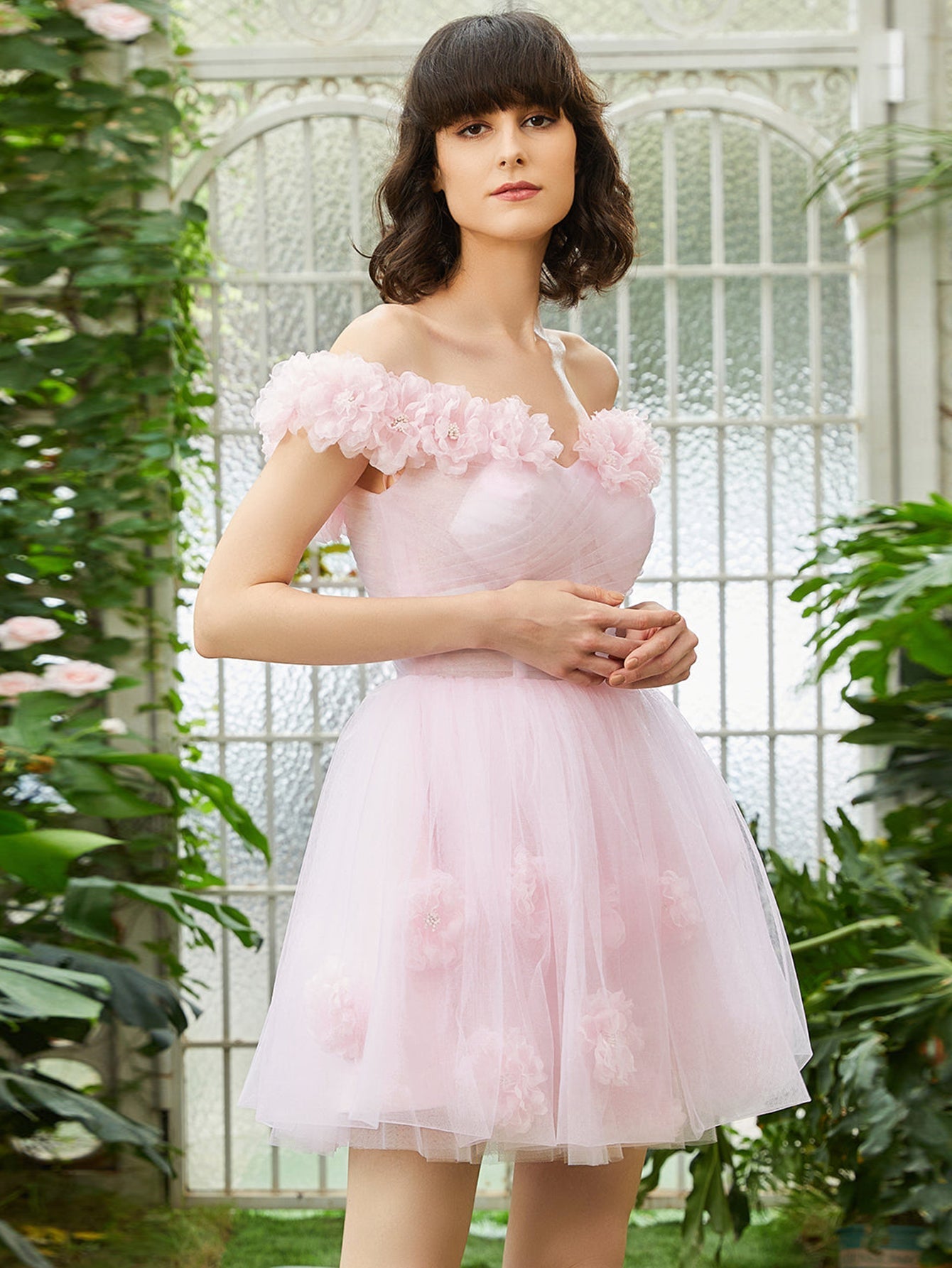 Lilac Corset Strapless Short Tulle Homecoming Dress