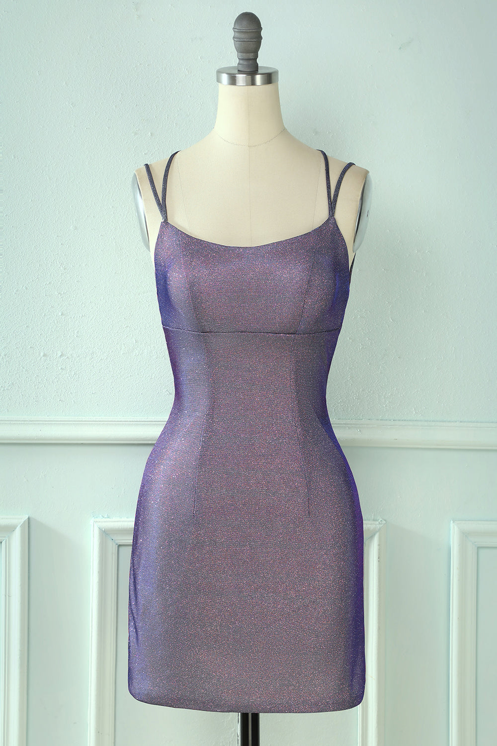 Glitter Tight Purple Homecoming Dress
