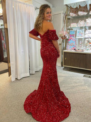 Strapless Red Bodycon Long Prom Dress