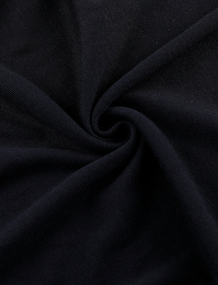 Black Color Block Polo Collar Dress