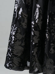 Sequins V Neck Sleeveless Black Homecoming Short Dress