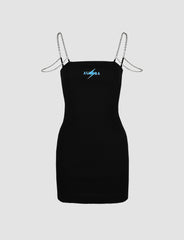 Summer Party Sleeveless Cami Mini Black Dress For Women