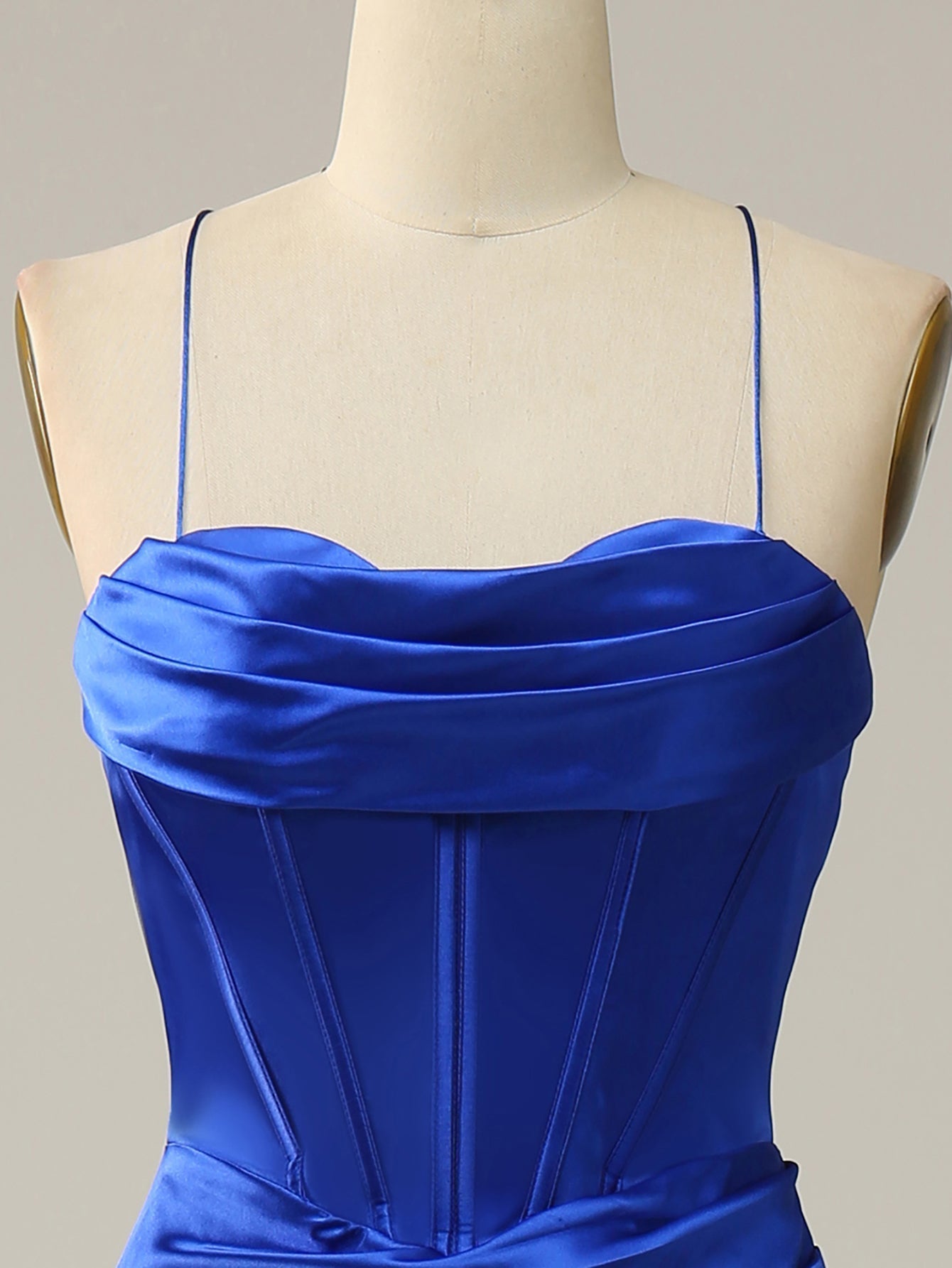 Long Prom Royal Blue Backless Dress with Split