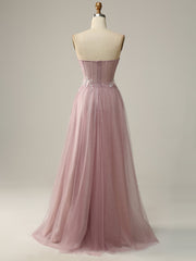 Strapless Sweetheart Neckline Purple Long Prom Dress