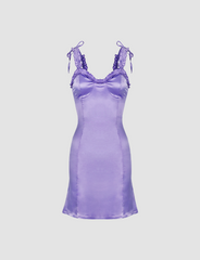 Purple Frill Trim Cami Dress