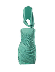 Solid Color Off Shoulder Hooded Mini Dress