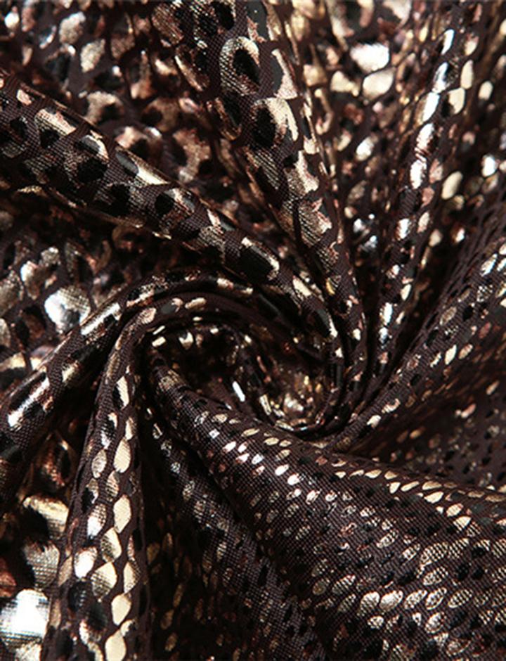Leopard Stitching Sexy Slim High Waist Sling Dress