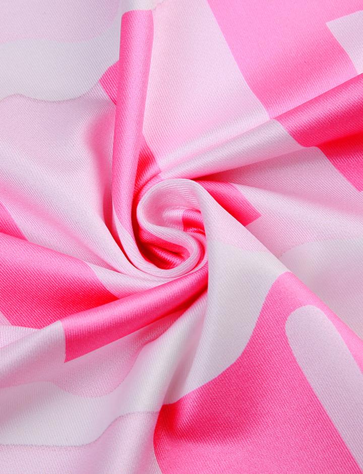 Personalized Letter Print Slim Suspender Short Pink Dress