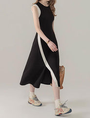Black Paneled Sleeveless Dress