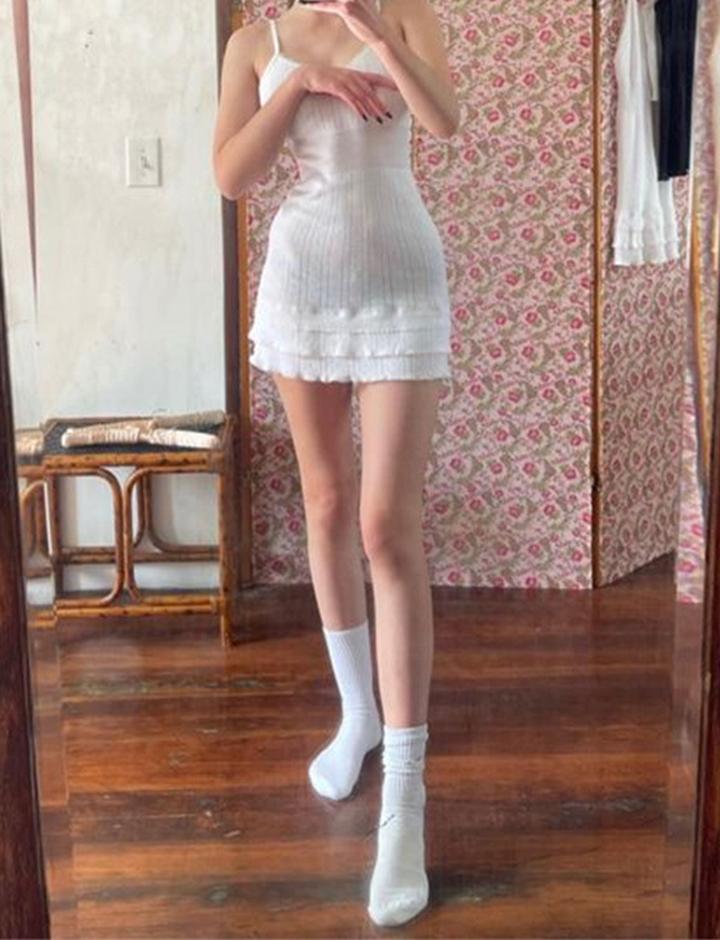 Lolita Cake Dress Summer Sling Knitted Skirt
