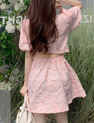 Jacquard Pearl Button Summer Princess Dress For Date